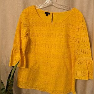 Talbots yellow popover top medium